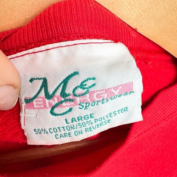 Vintage "I Heart the USA" Red Embroidered Sweatshirt MAGA L - Picture 6 of 6